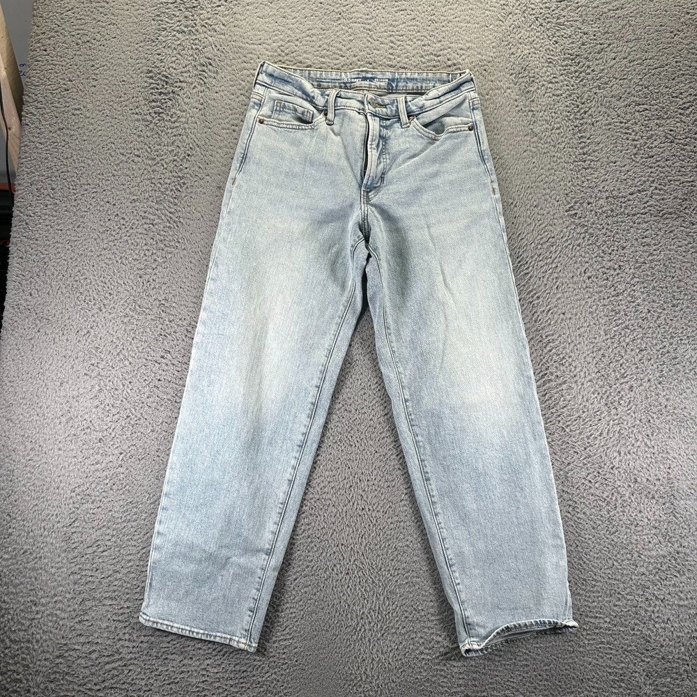 Old Navy OG Jeans Womens 8 Blue Cotton Denim Straight Loose High-Rise Faded